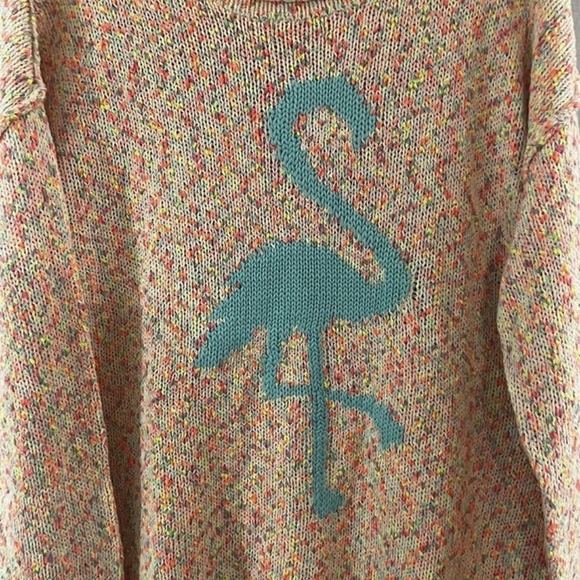Flamingo Sweater Pullover-Torrid Women's Size 1X/14-16 Cotton Blend PeachBlue - Picture 7 of 12
